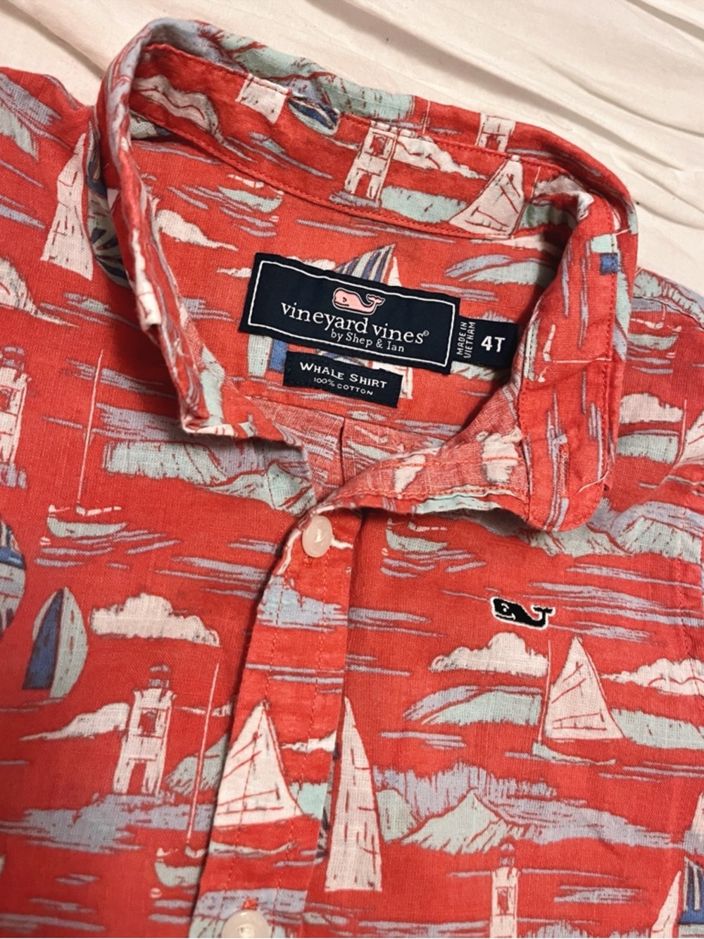 Vineyard Vines Sailboat Print Short-Sleeve Button-Down - Picture 5 of 5